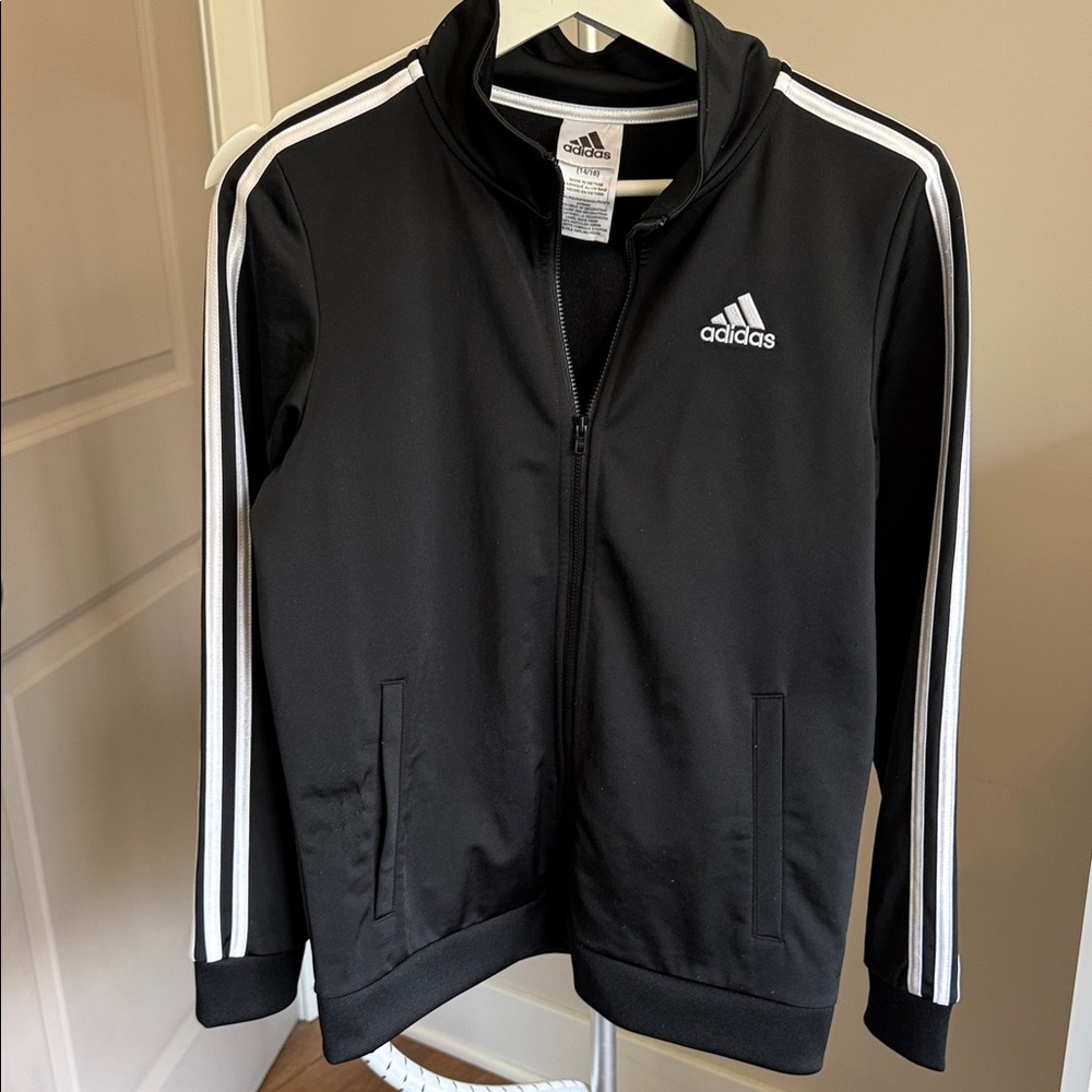 Adidas Black Jacket with White Accents